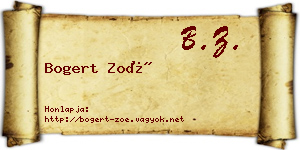 Bogert Zoé névjegykártya